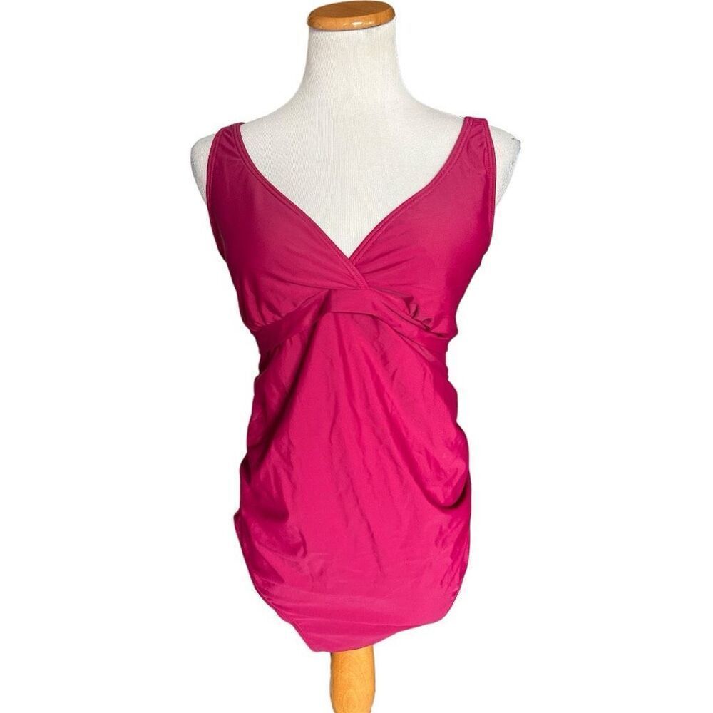 NWT Womens East Elegant Maternity Cranberry Swimsuit Bathing Suit - Sz L